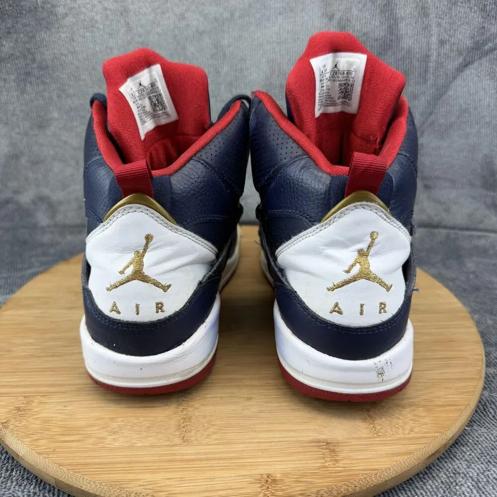 Jordan Flight Shoes Boys Size 4.5Y Blue White Basketball Sneakers CZ8768-400